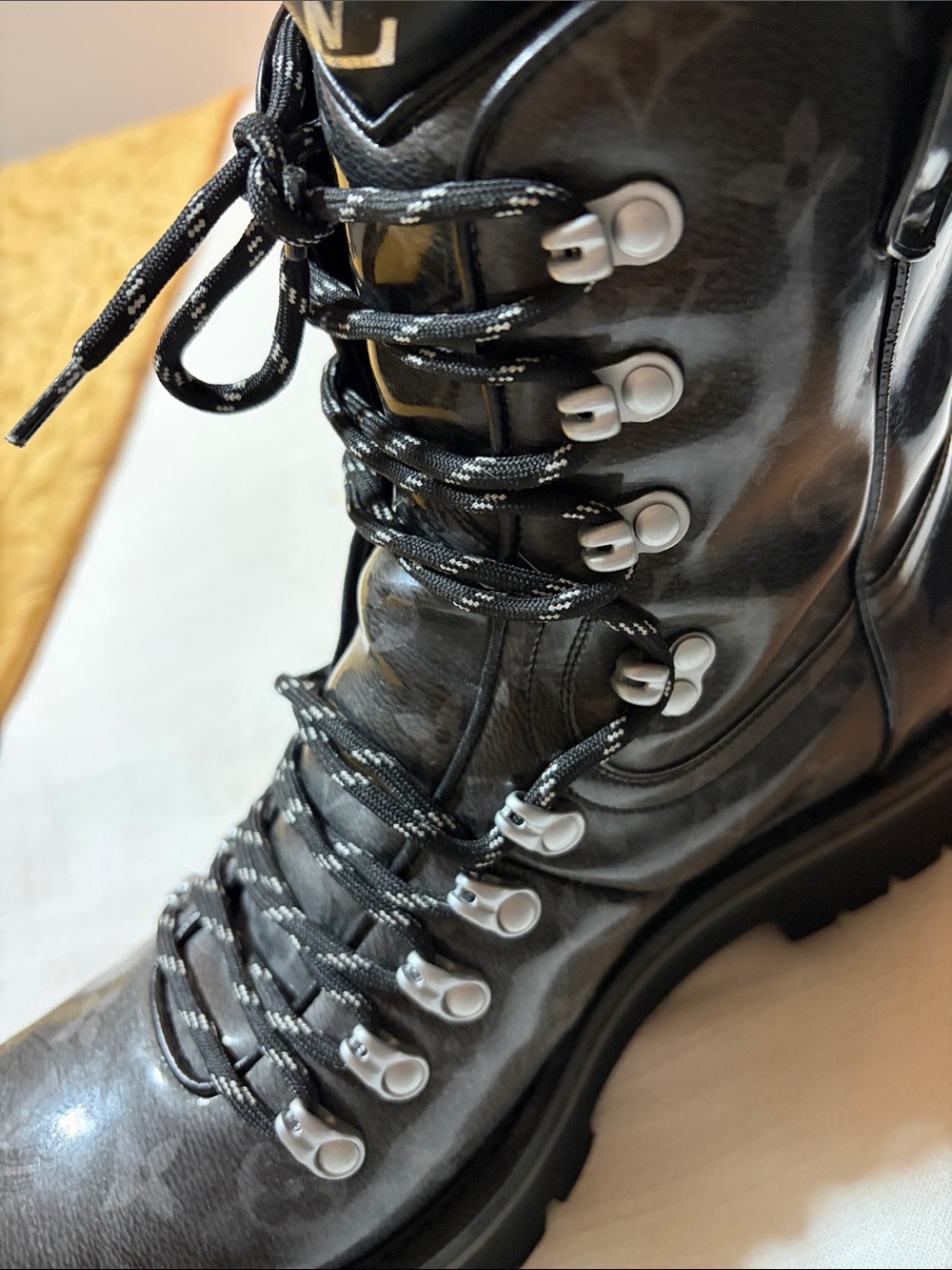 Louis Vuitton Black Monogram Alpine Lace-Up Boots - Picture 4 of 12